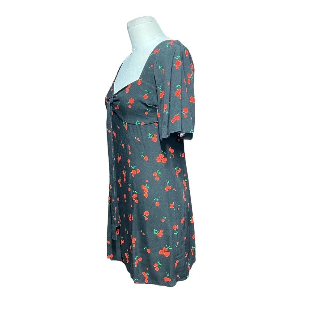 Hvn Black Cherry Print Emily Sweetheart Mini Dress Size 2 — image 5 of 8